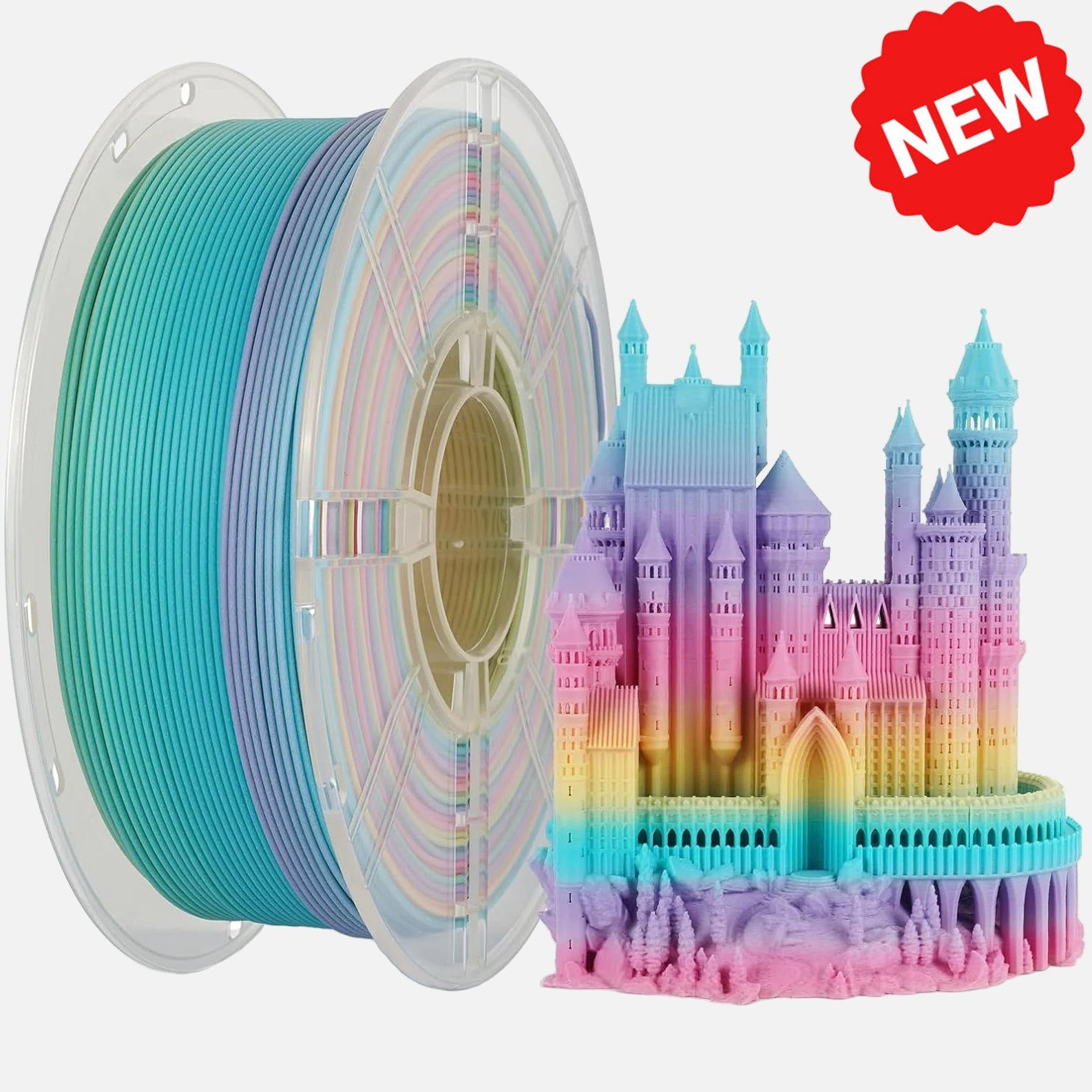🔥 Silk Rainbow / Silk Tri-Color PLA 3D Printing Filament-3D Print Material-Kingroon 3D