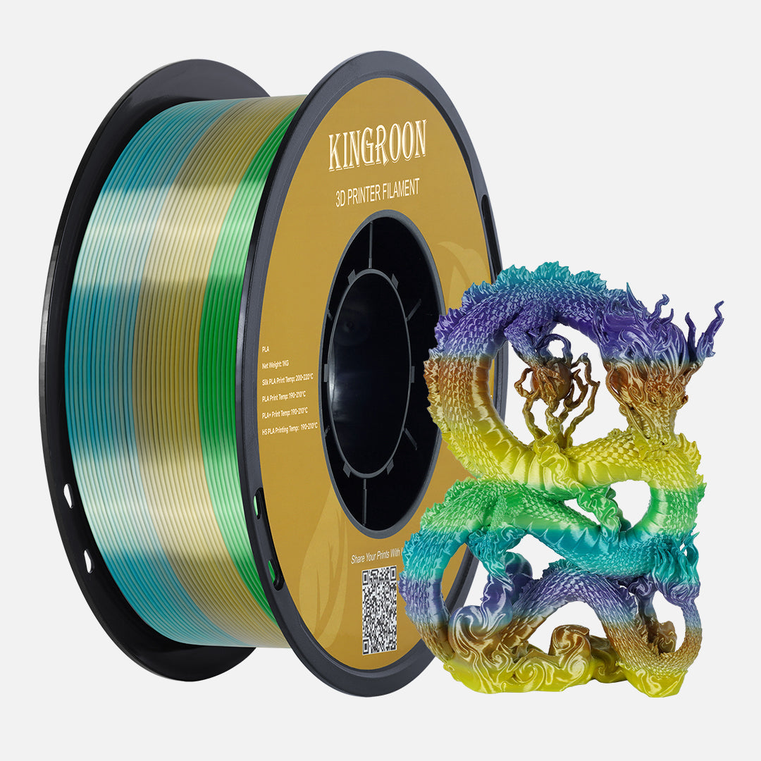 🔥 10KG Rainbow / Silk Tri-color PLA 3D Printing Filament-3D Print Material-Kingroon 3D