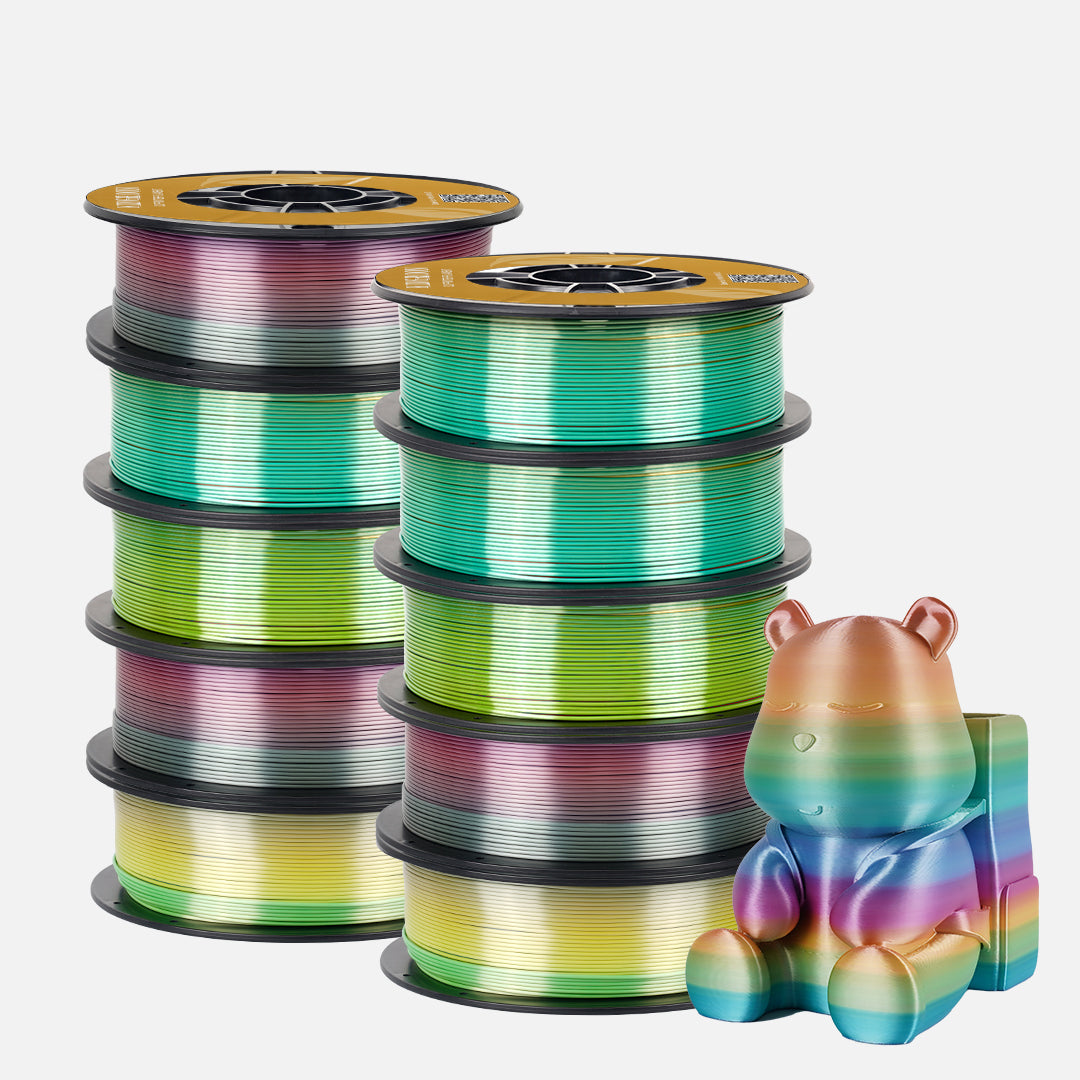 10KG Silk Rinbow PLA Filament, Rainbow 3D Printer Filament