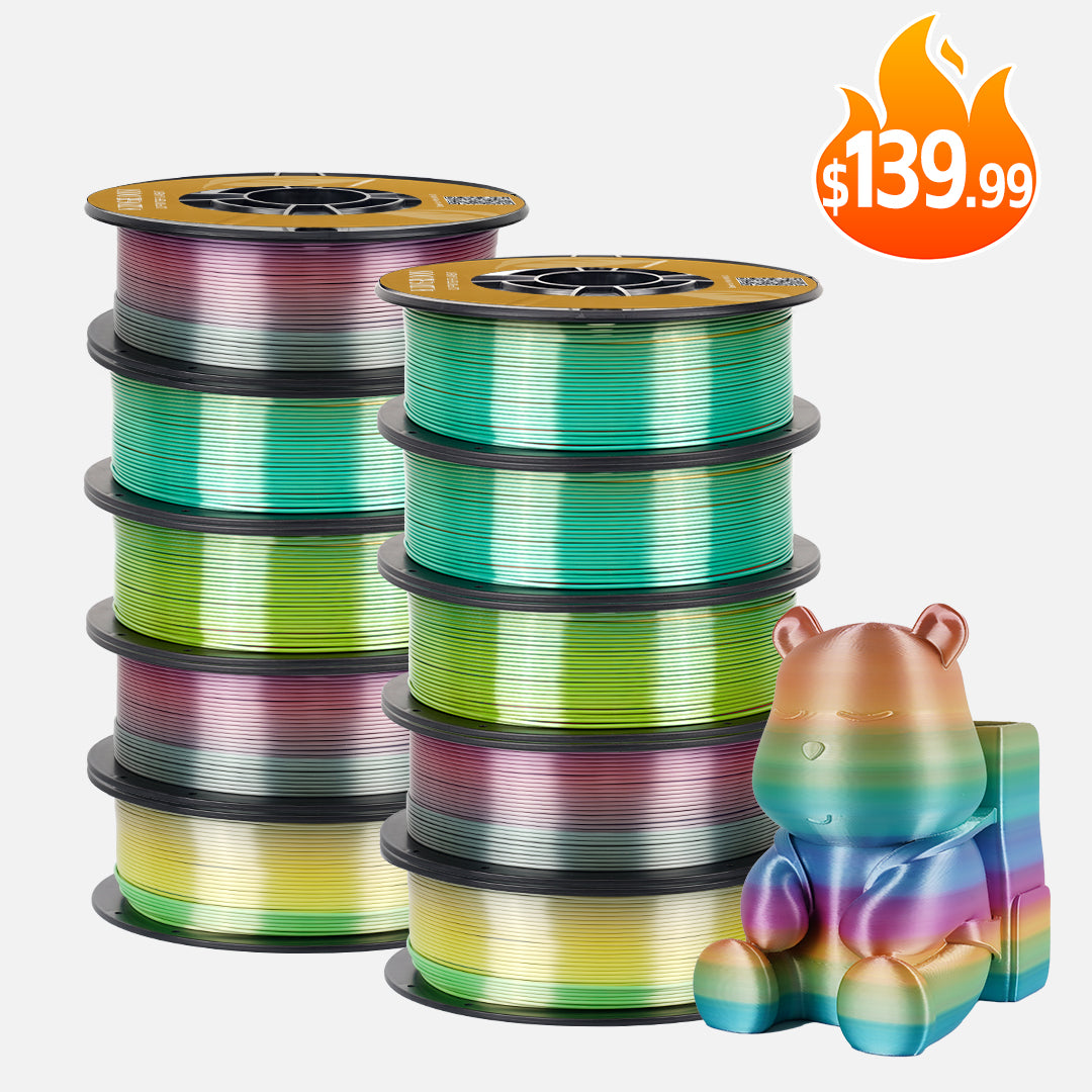 10KG Silk Rinbow PLA Filament, Rainbow 3D Printer Filament
