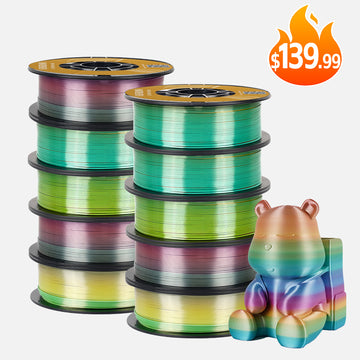 10KG Silk Rinbow PLA Filament, Rainbow 3D Printer Filament
